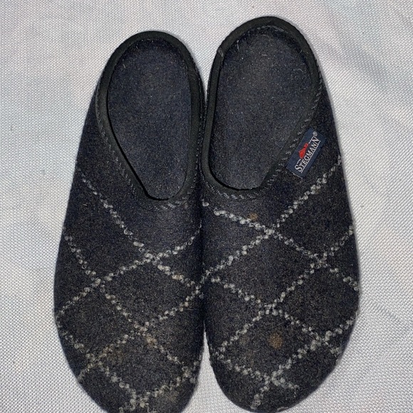 STEGMANN Wo Size 9 (measures 11” )Black and Gray  WOOL Slip-On CLOG/Slippers - Picture 5 of 12